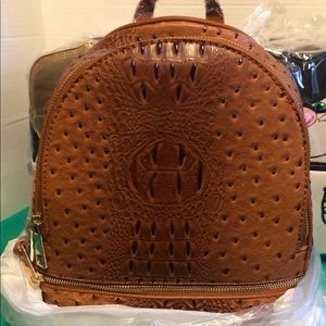 Larger Brown Backpack (Vegan) Ostrich